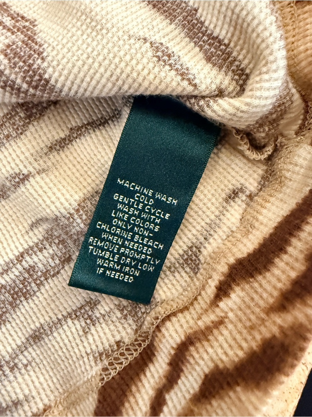 Lauren Ralph Lauren Active Tiger Print Waffle Knit Tee Large - Picture 4 of 5